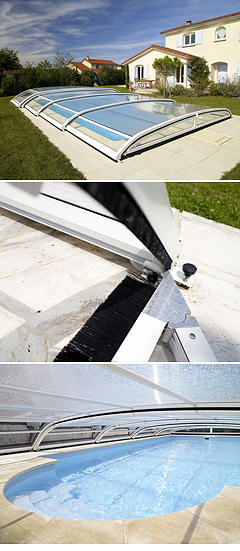 coperture telescopiche basse per piscina